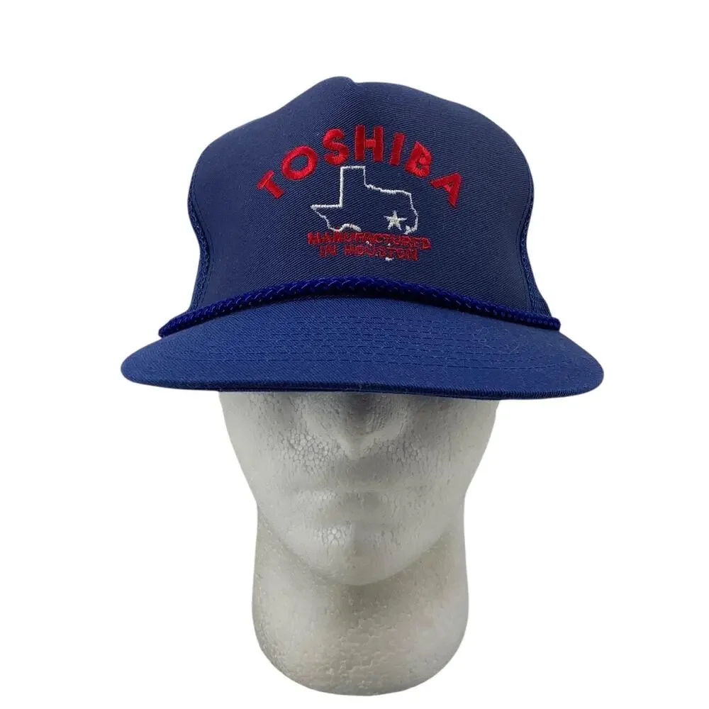 Vintage Toshiba Hat Mens Snapback Mesh‎ Trucker Houston Texas Factory Mohr's